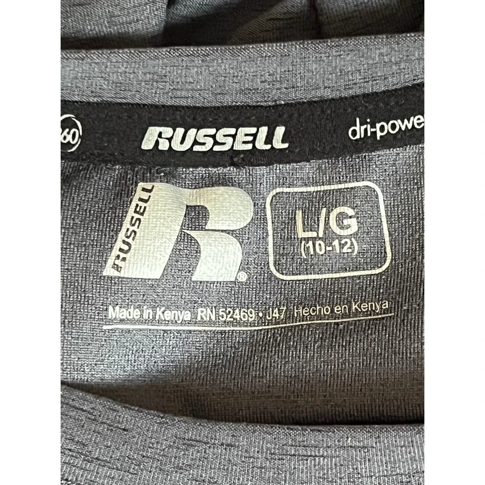 Russell Boys Performance Shirt Long Sleeve Size L 10-12 RB38412 Gray
